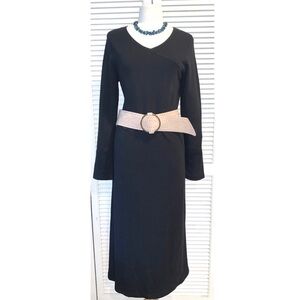 J.Jill Black long sleeve v neck Maxi Knit Dress Women’s Small